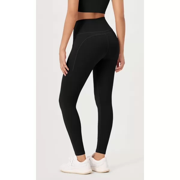 imageODODOS ODLEX 78 High Waist Workout Leggings with Pockets for Women 25quot28quot Tummy Control Athletic Yoga PantsBlack