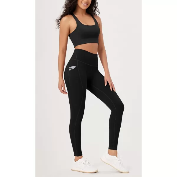 imageODODOS ODLEX 78 High Waist Workout Leggings with Pockets for Women 25quot28quot Tummy Control Athletic Yoga PantsBlack