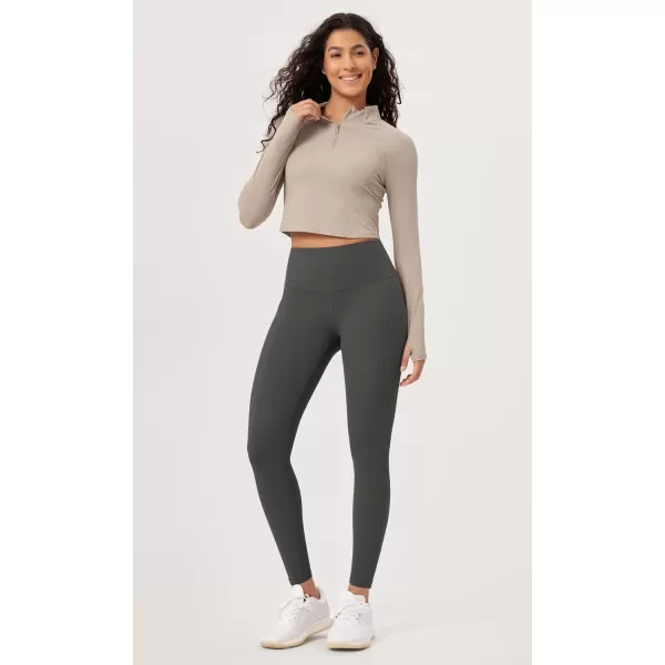 imageODODOS ODLEX 78 High Waist Workout Leggings with Pockets for Women 25quot28quot Tummy Control Athletic Yoga PantsCharcoal