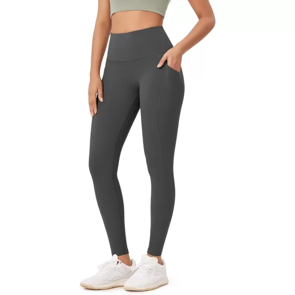 imageODODOS ODLEX 78 High Waist Workout Leggings with Pockets for Women 25quot28quot Tummy Control Athletic Yoga PantsCharcoal