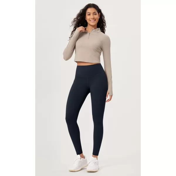 imageODODOS ODLEX 78 High Waist Workout Leggings with Pockets for Women 25quot28quot Tummy Control Athletic Yoga PantsDeep Navy