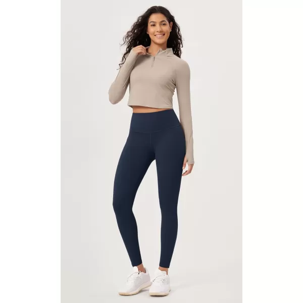 imageODODOS ODLEX 78 High Waist Workout Leggings with Pockets for Women 25quot28quot Tummy Control Athletic Yoga PantsNavy