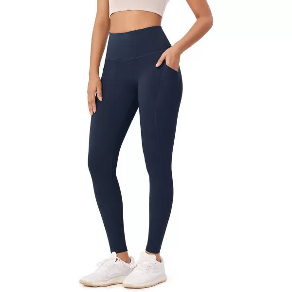 imageODODOS ODLEX 78 High Waist Workout Leggings with Pockets for Women 25quot28quot Tummy Control Athletic Yoga PantsNavy