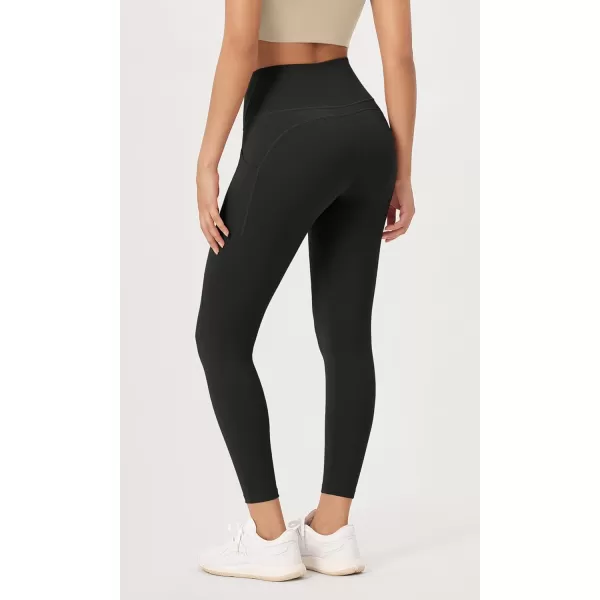 imageODODOS ODLEX 78 High Waist Workout Leggings with Pockets for Women 25quot28quot Tummy Control Athletic Yoga PantsOnyx Black Grey