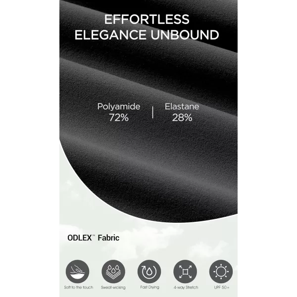 imageODODOS ODLEX 78 High Waist Workout Leggings with Pockets for Women 25quot28quot Tummy Control Athletic Yoga PantsOnyx Black Grey