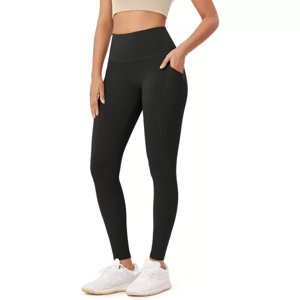 imageODODOS ODLEX 78 High Waist Workout Leggings with Pockets for Women 25quot28quot Tummy Control Athletic Yoga PantsOnyx Black Grey