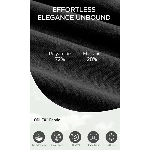 imageODODOS ODLEX High Waist 78 Length Workout Leggings for Women 25quot28quot Tummy Control Athletic Running LeggingsBlack