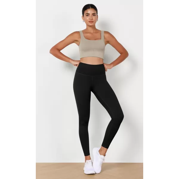 imageODODOS ODLEX High Waist 78 Length Workout Leggings for Women 25quot28quot Tummy Control Athletic Running LeggingsBlack