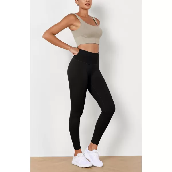 imageODODOS ODLEX High Waist 78 Length Workout Leggings for Women 25quot28quot Tummy Control Athletic Running LeggingsBlack