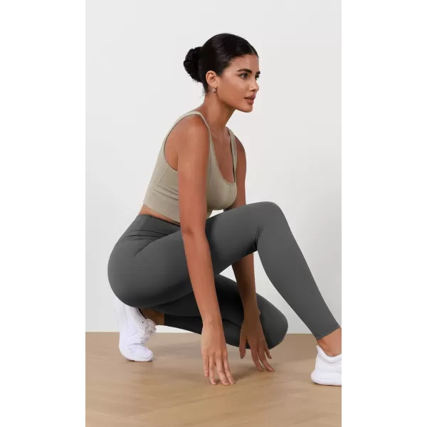 imageODODOS ODLEX High Waist 78 Length Workout Leggings for Women 25quot28quot Tummy Control Athletic Running LeggingsCharcoal