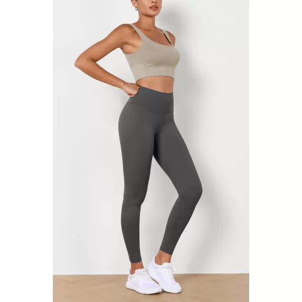 imageODODOS ODLEX High Waist 78 Length Workout Leggings for Women 25quot28quot Tummy Control Athletic Running LeggingsCharcoal