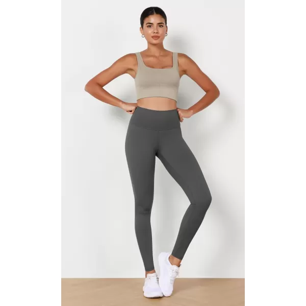 imageODODOS ODLEX High Waist 78 Length Workout Leggings for Women 25quot28quot Tummy Control Athletic Running LeggingsCharcoal