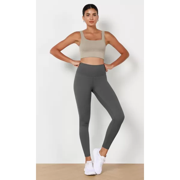 imageODODOS ODLEX High Waist 78 Length Workout Leggings for Women 25quot28quot Tummy Control Athletic Running LeggingsCharcoal