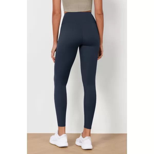 imageODODOS ODLEX High Waist 78 Length Workout Leggings for Women 25quot28quot Tummy Control Athletic Running LeggingsDeep Navy