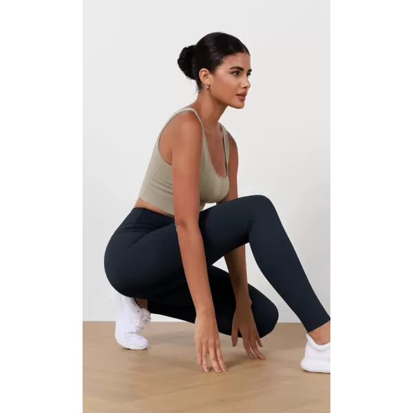 imageODODOS ODLEX High Waist 78 Length Workout Leggings for Women 25quot28quot Tummy Control Athletic Running LeggingsDeep Navy