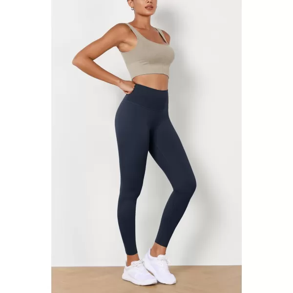 imageODODOS ODLEX High Waist 78 Length Workout Leggings for Women 25quot28quot Tummy Control Athletic Running LeggingsDeep Navy