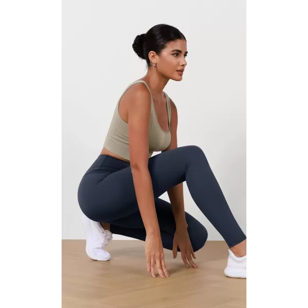 imageODODOS ODLEX High Waist 78 Length Workout Leggings for Women 25quot28quot Tummy Control Athletic Running LeggingsNavy