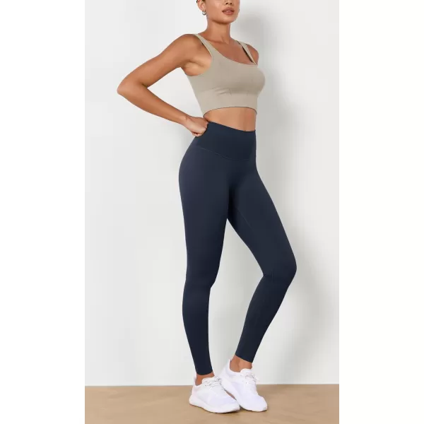 imageODODOS ODLEX High Waist 78 Length Workout Leggings for Women 25quot28quot Tummy Control Athletic Running LeggingsNavy