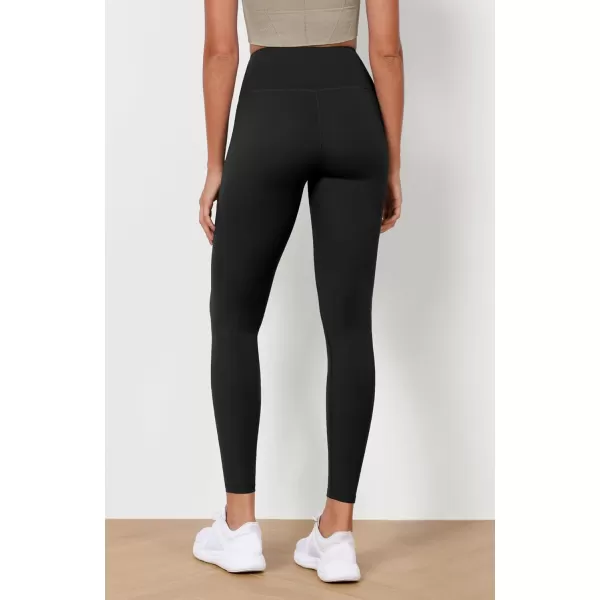 imageODODOS ODLEX High Waist 78 Length Workout Leggings for Women 25quot28quot Tummy Control Athletic Running LeggingsOnyx Black Grey