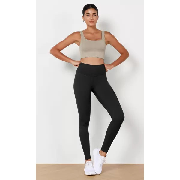 imageODODOS ODLEX High Waist 78 Length Workout Leggings for Women 25quot28quot Tummy Control Athletic Running LeggingsOnyx Black Grey