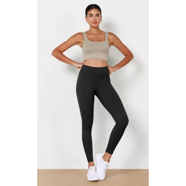 imageODODOS ODLEX High Waist 78 Length Workout Leggings for Women 25quot28quot Tummy Control Athletic Running LeggingsOnyx Black Grey