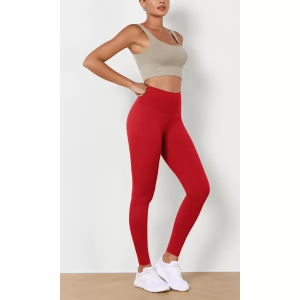 imageODODOS ODLEX High Waist 78 Length Workout Leggings for Women 25quot28quot Tummy Control Athletic Running LeggingsRed