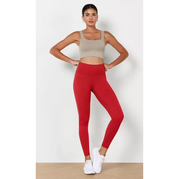 imageODODOS ODLEX High Waist 78 Length Workout Leggings for Women 25quot28quot Tummy Control Athletic Running LeggingsRed