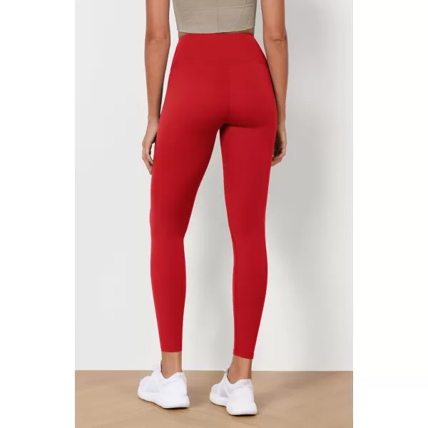imageODODOS ODLEX High Waist 78 Length Workout Leggings for Women 25quot28quot Tummy Control Athletic Running LeggingsRed
