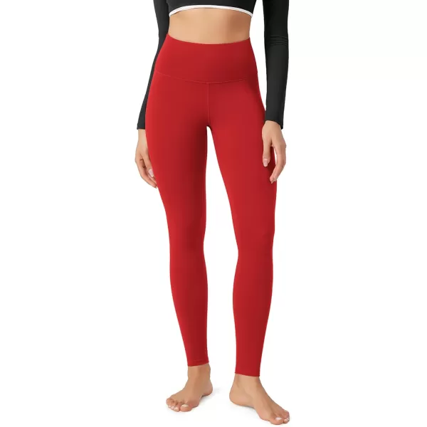 imageODODOS ODLEX High Waist 78 Length Workout Leggings for Women 25quot28quot Tummy Control Athletic Running LeggingsRed