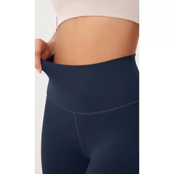 imageODODOS ODLEX High Waist Knee Length Workout Capris for Women 14quot 19quot Tummy Control Athletic Running Capri LeggingsNavy