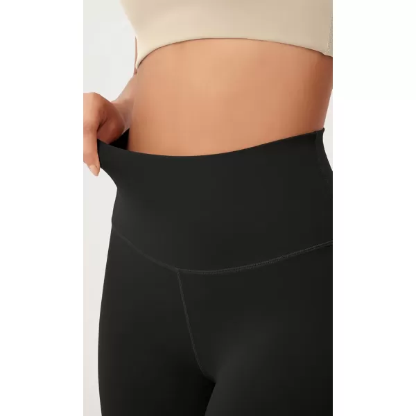 imageODODOS ODLEX High Waist Knee Length Workout Capris for Women 14quot 19quot Tummy Control Athletic Running Capri LeggingsOnyx Black Grey