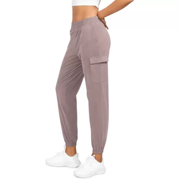 imageODODOS Cargo Jogger Ankle Pants for Women Cotton Soft Mid Waist Track Cuff Lounge Sweatpant with PocketsTwilight Mauve