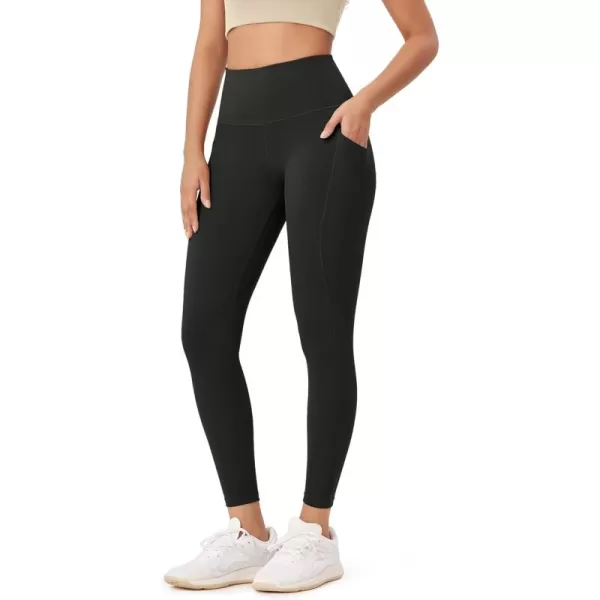 imageODODOS ODLEX 78 High Waist Workout Leggings with Pockets for Women 25quot28quot Tummy Control Athletic Yoga PantsOnyx Black Grey