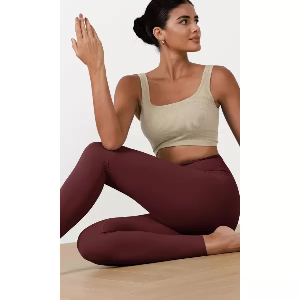 imageODODOS ODCLOUD Buttery Soft Lounge Yoga Leggings for Women 23quot  25quot 28quot High Waist Yoga PantsBurgundy