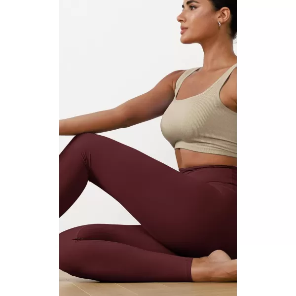 imageODODOS ODCLOUD Buttery Soft Lounge Yoga Leggings for Women 23quot  25quot 28quot High Waist Yoga PantsBurgundy
