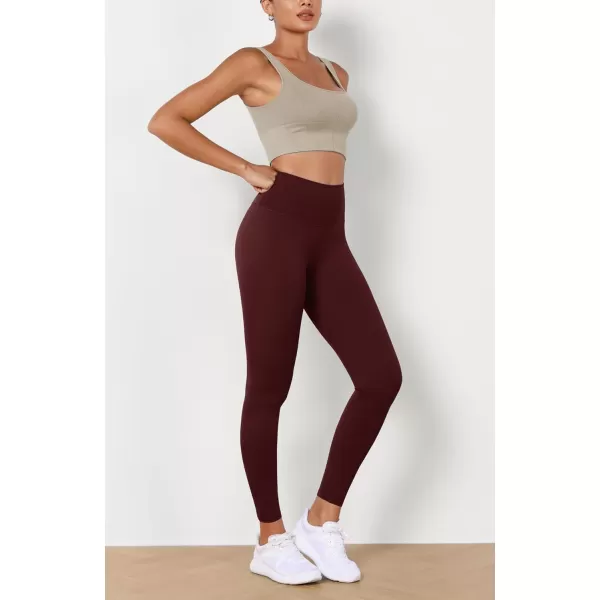 imageODODOS ODLEX 2Pack High Waist 78 Length Workout Leggings for Women 25quot  28quot Tummy Control Atheltic Yoga PantsBlackburgundy