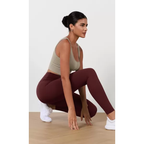 imageODODOS ODLEX 2Pack High Waist 78 Length Workout Leggings for Women 25quot  28quot Tummy Control Atheltic Yoga PantsBlackburgundy