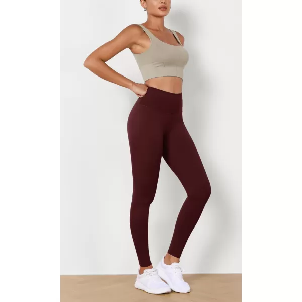 imageODODOS ODLEX 2Pack High Waist 78 Length Workout Leggings for Women 25quot  28quot Tummy Control Atheltic Yoga PantsBlackburgundy