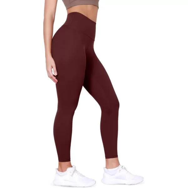 imageODODOS BodyHugging Workout Leggings with Back Pocket for Women 25quot 28quot High Waist Yoga PantsBurgundy