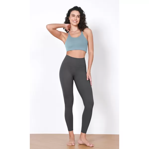 imageODODOS Halter Sports Bra for Women Non Padded Strappy Cropped Tops Workout Yoga CropChambray