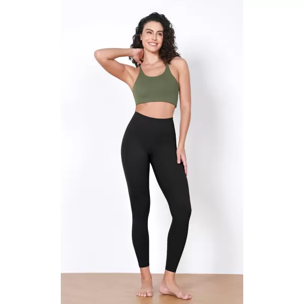 imageODODOS Halter Sports Bra for Women Non Padded Strappy Cropped Tops Workout Yoga CropDark Olive