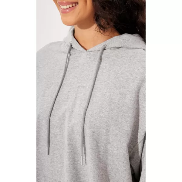 imageODODOS Womens Cropped Hoodies Cotton Soft Long Sleeve Pullover Crop Hooded SweatshirtsHeather Gray