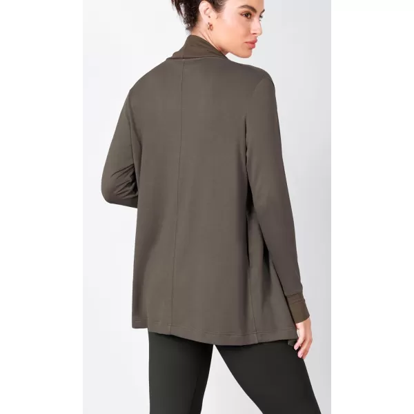 imageODODOS Womens Drape Open Front Cardigans Cozy Soft Long Sleeve Casual Wrap Outerwear with Pockets Thumb HoleDesert Palm