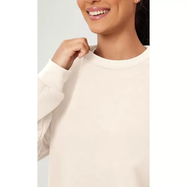imageODODOS Womens Fleece Lined Oversized Sweatshirts Long Sleeve Crew Neck Pullover TopCream