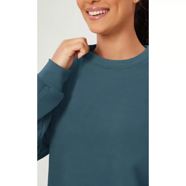 imageODODOS Womens Fleece Lined Oversized Sweatshirts Long Sleeve Crew Neck Pullover TopInk Blue
