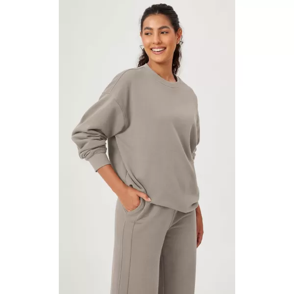 imageODODOS Womens Fleece Lined Oversized Sweatshirts Long Sleeve Crew Neck Pullover TopMushroom