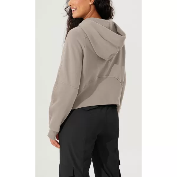 imageODODOS Womens Full Zipper Hoodies Fleece Lined Cropped Sweatshirts Pullover Long Sleeve Sweater Thumb HoleMushroom