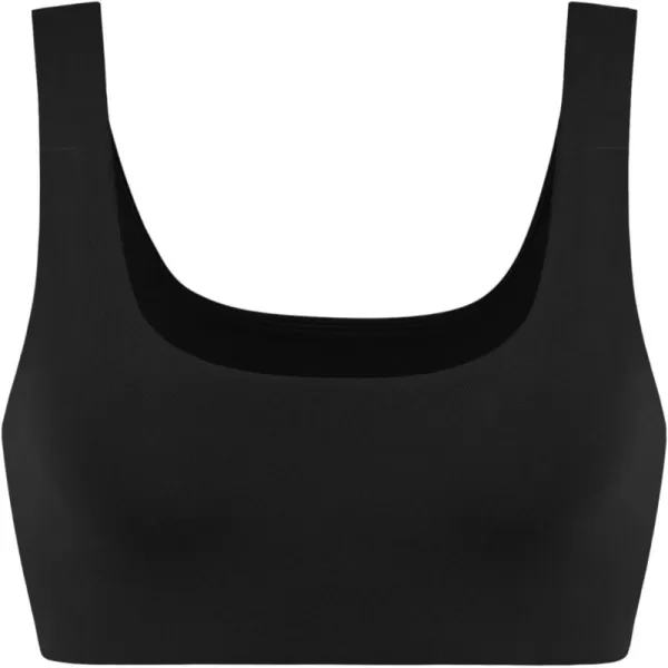 imageODODOS Square Neck Sports Bra for Women Wirefree Non Padded Yoga Tank Workout Crop TopsBlack