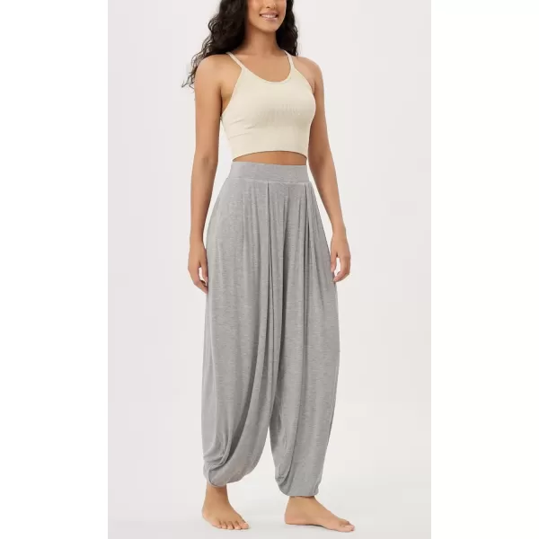 imageODODOS Womens Wide Leg Pants with Pockets Lightweight Loose Draped Casual Palazzo Lounge Pajama Harem PantsHeather Gray