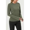 imageODODOS Womens Modal Soft Long Sleeve Tee with Thumb Hole Crew Neck Basic Pullover Tops Casual TShirtsDark Sage